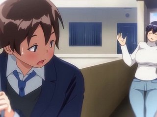 Hentai Milf seduziu um adolescente e pegou um creme de seu pau