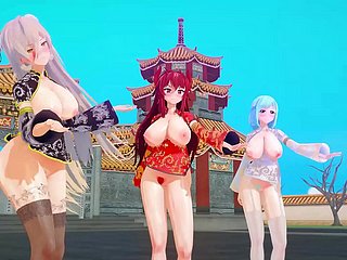 MMD Virtual YouTubers Tahun Baru Cina [kkvmd] (oleh 熊野 ひろ)
