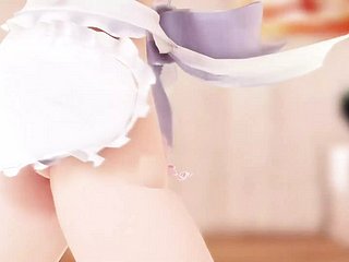 Tsuina-Chan เต้นเฉพาะในผ้ากันเปื้อนเซ็กซี่ (3D HENTAI)