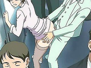 Geil und Große Brüste Anime Sluts Erste in einer Shuudan Chikan Densha Folge gefickt