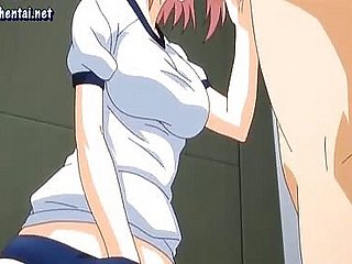 Anime bläst Schwänze und bekommt Gesicht